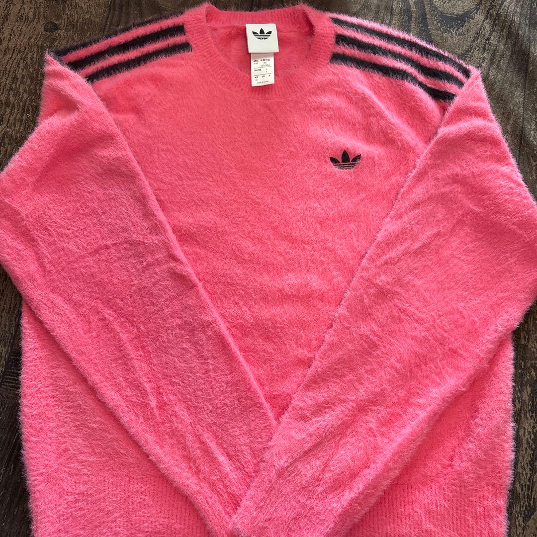 ケリケリ☆☆ アディダス ホリデーニット セーターピンク S