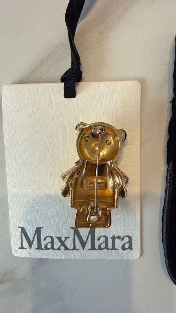 24aw Max Mara　 [シャイニー] メタル テディ ブローチ　ケープ