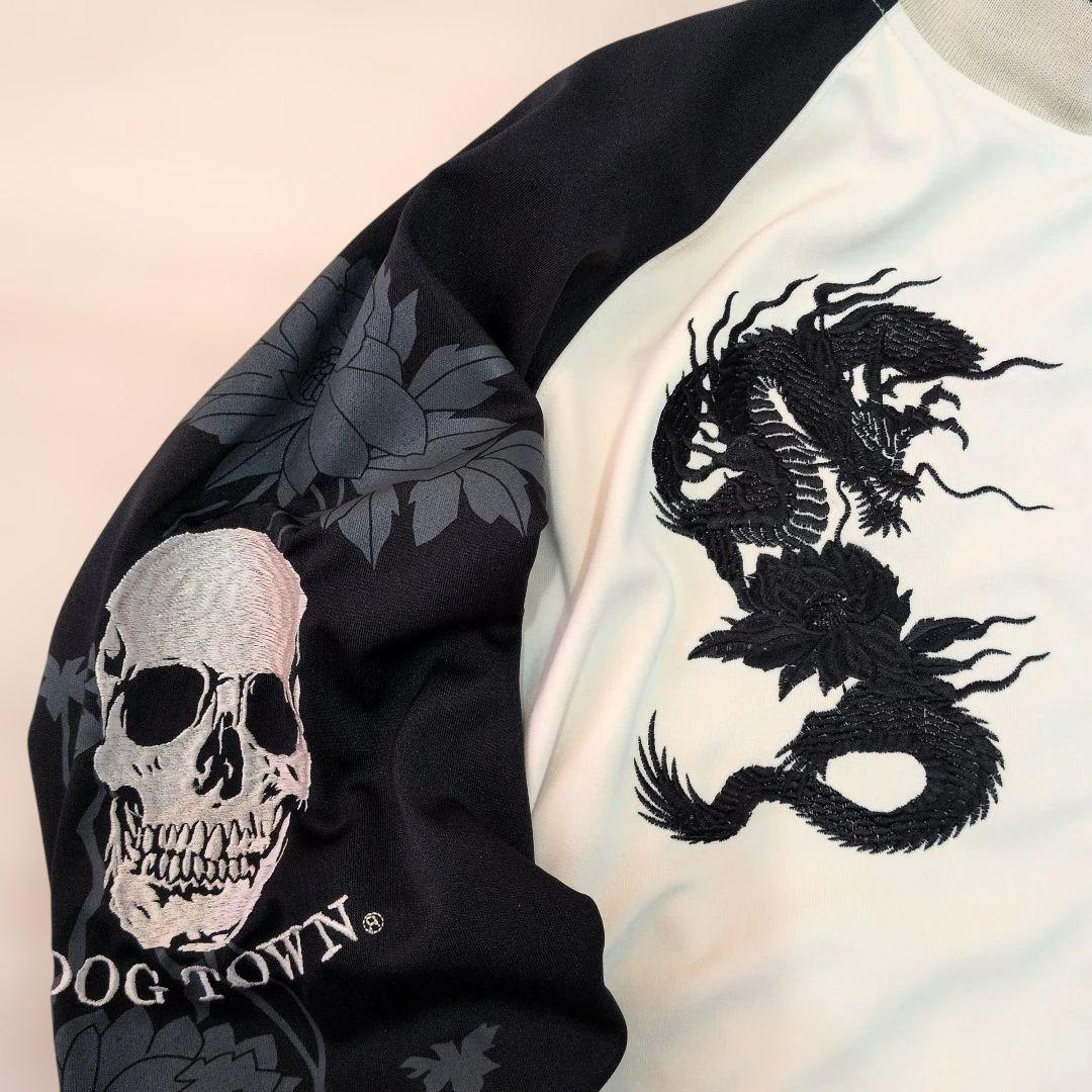 DOG TOWN トラックジャケット 黒龍 ドラゴン 刺繍 ジャージ上 ジップ
