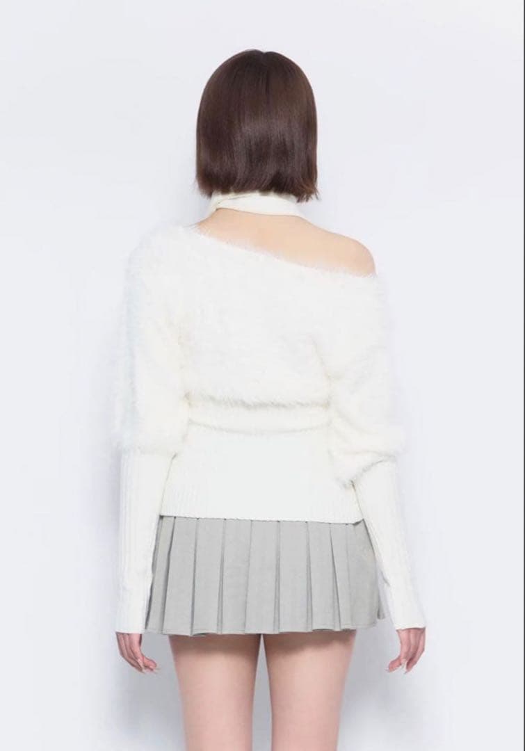 ザレッドスレッド　 S contrast zip knit アイボリー