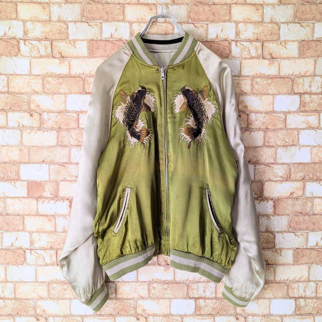 ☆【激渋♪】花旅楽団 リバーシブル スカジャン 金太郎×芸者 SCRIPT