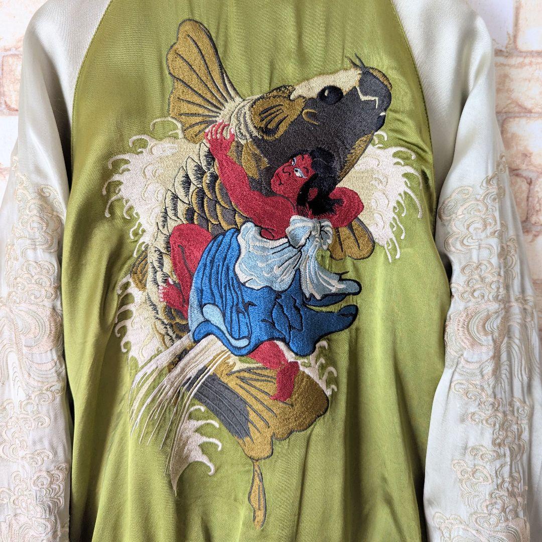 ☆【激渋♪】花旅楽団 リバーシブル スカジャン 金太郎×芸者 SCRIPT