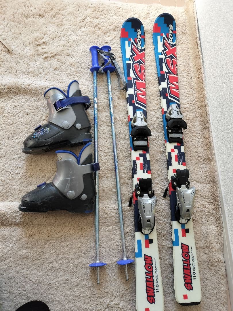 【たたさん専用】SWALLOW 　ジュニアカービングスキー4点セット 110cm