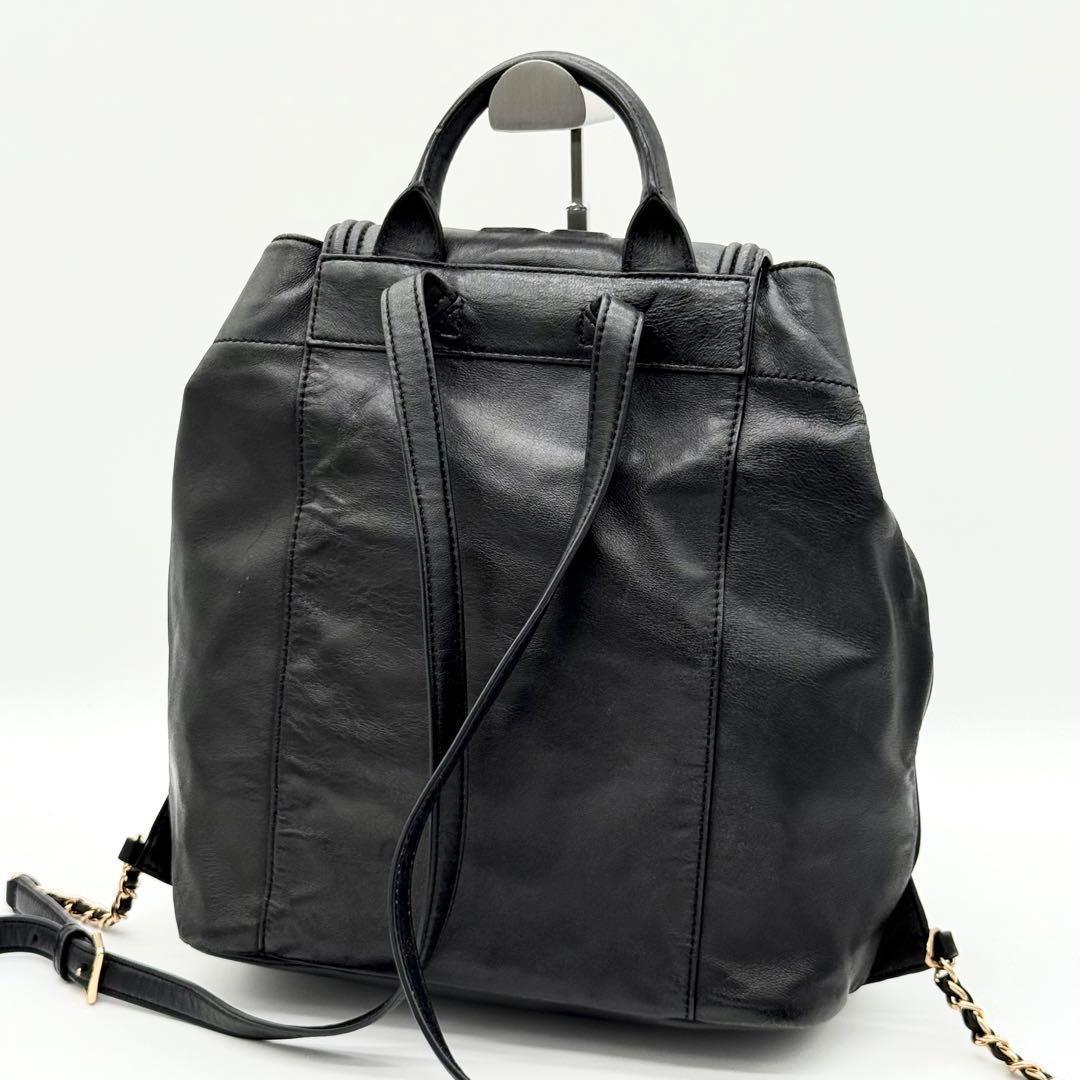 【良品】Tory Burch リュックサック バックパック レザー ブラック