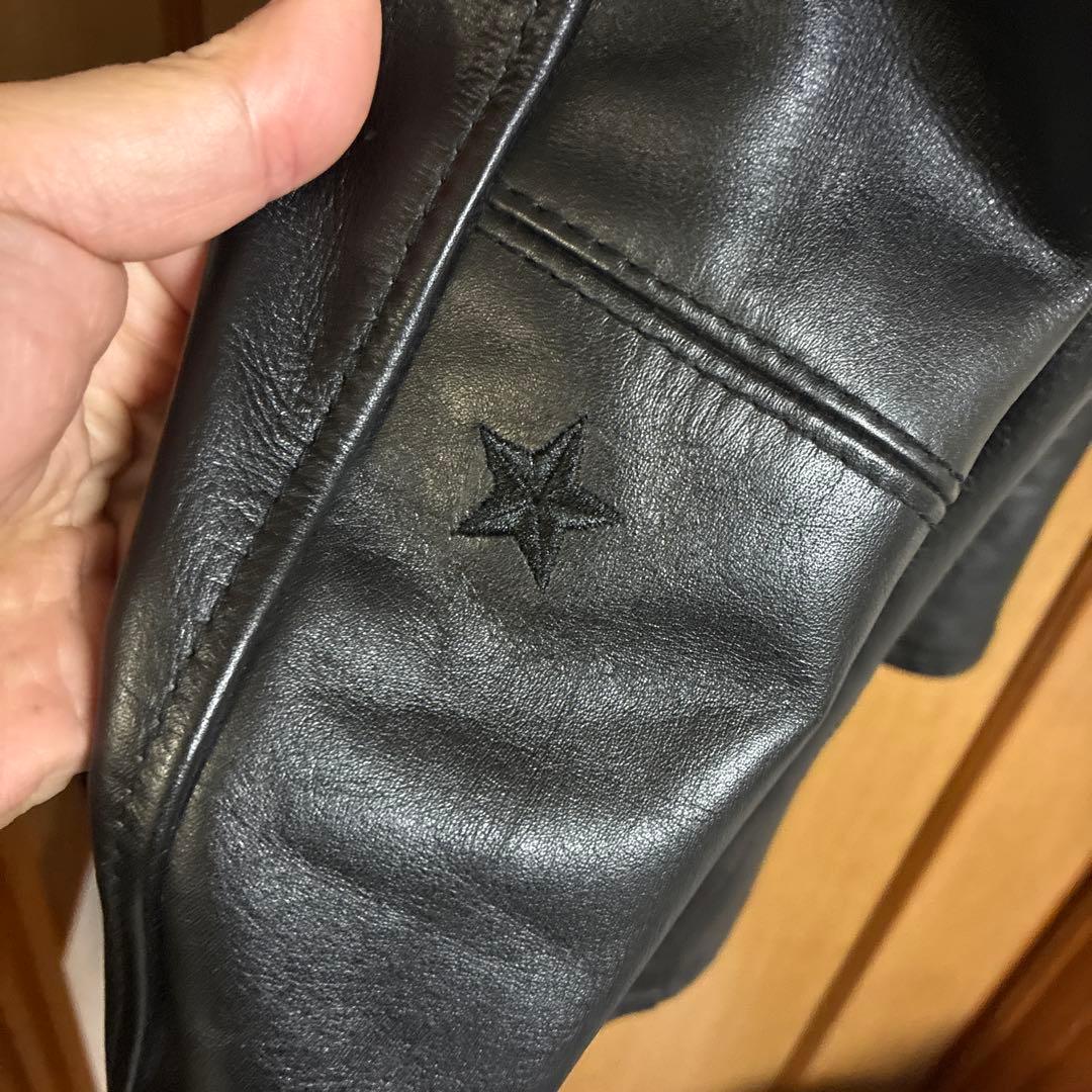 Stussy×Schott ブラックレザージャケット XL