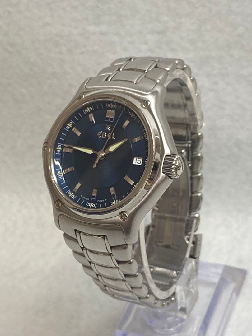 極美品 EBEL 1911 クラッシック 腕時計 ブルー ギャランティ付属