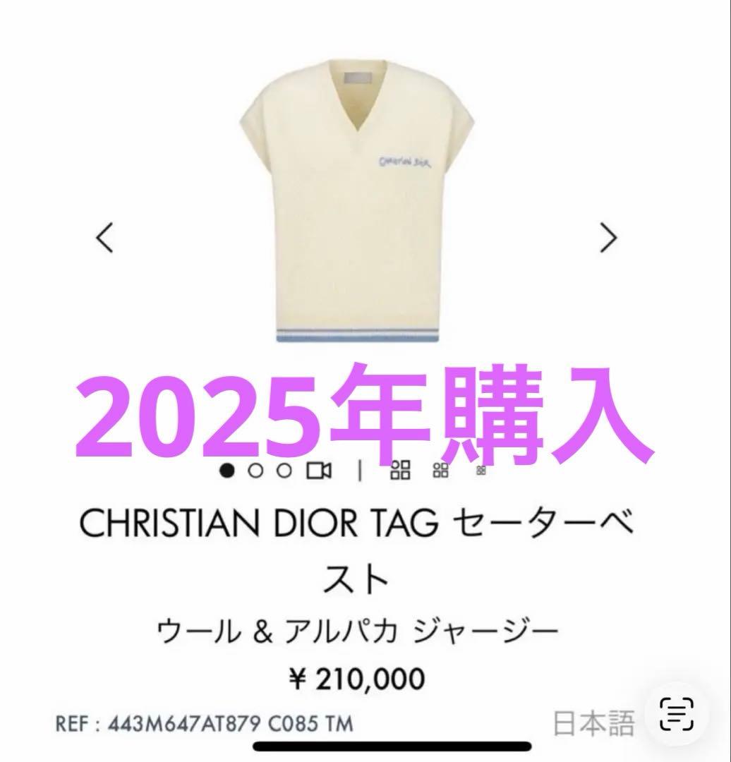 新品未使用品　ディオールメンズ　セーターベスト　ウール&アルパカ ジャージー　M