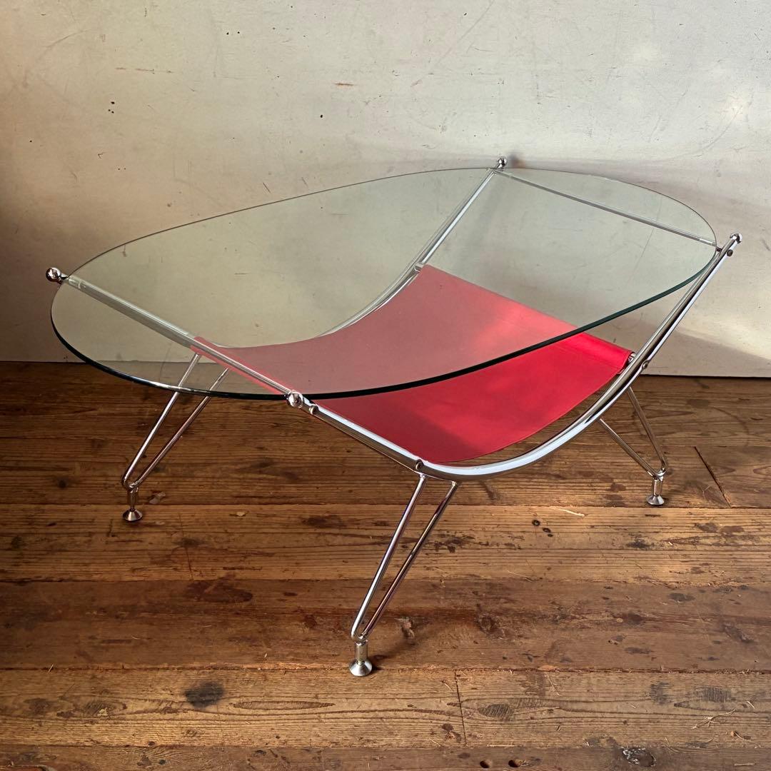 80’s-90’s ポストモダン ガラスセンターテーブル