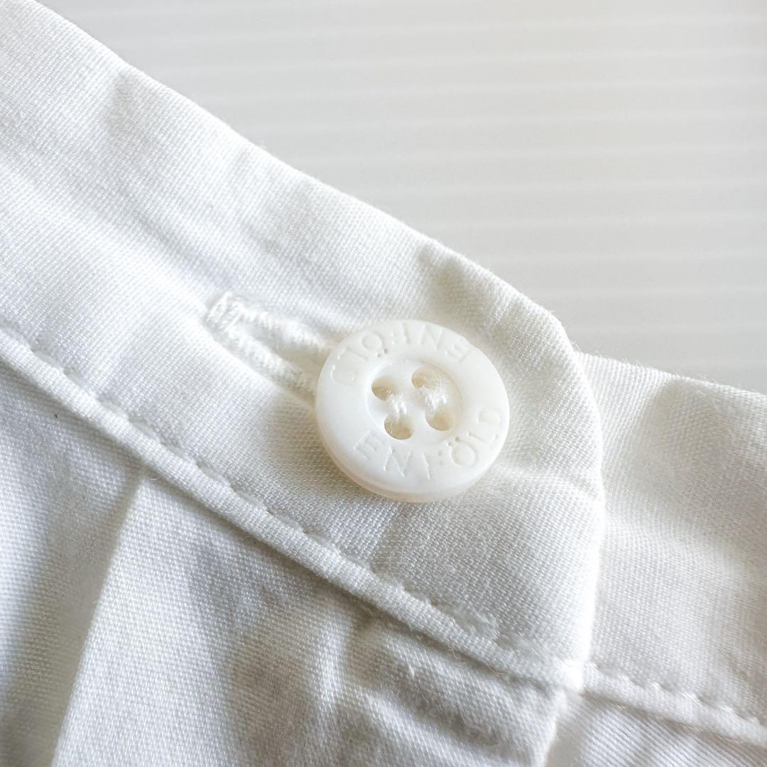 ENFOLD バンドカラー ロングシャツ 38 バックリボン ノーカラー 白