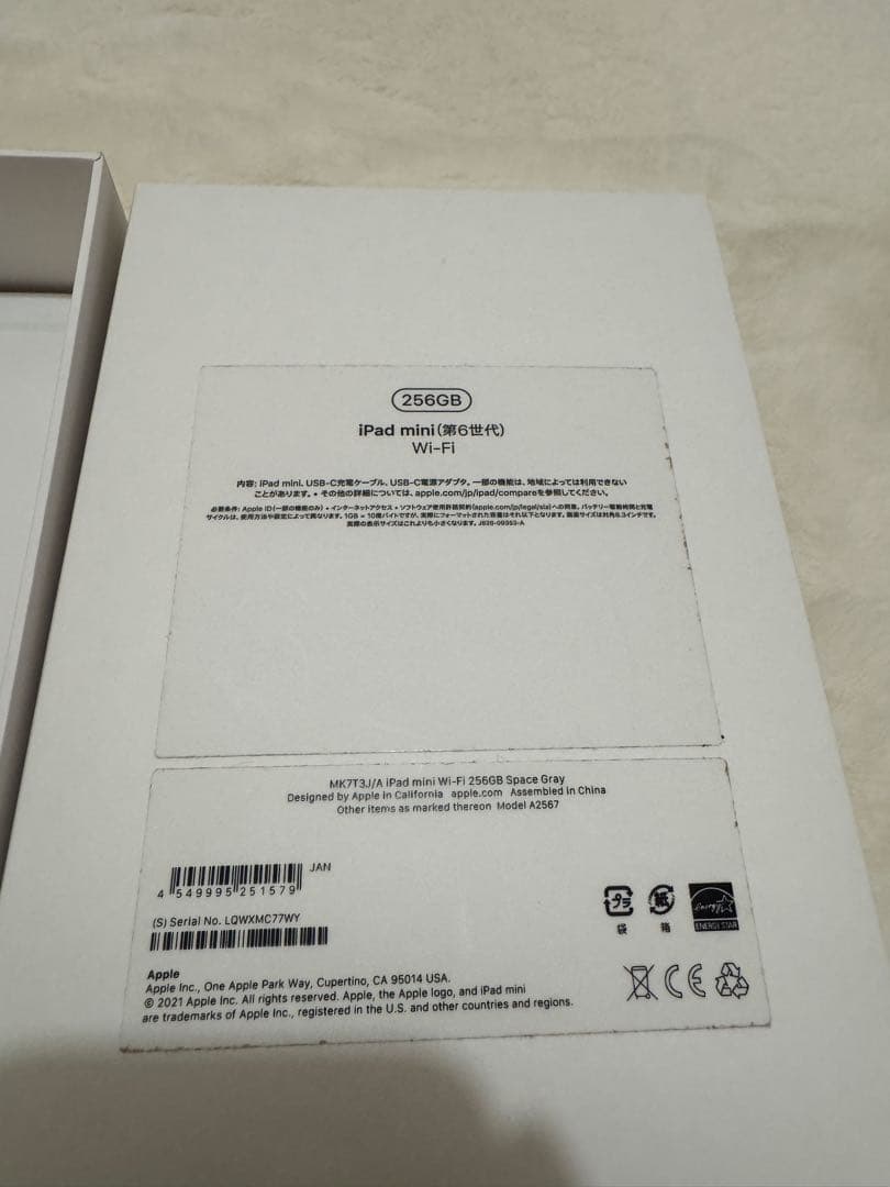 iPad mini 6 スペースグレー 256GB wifi 第6世代