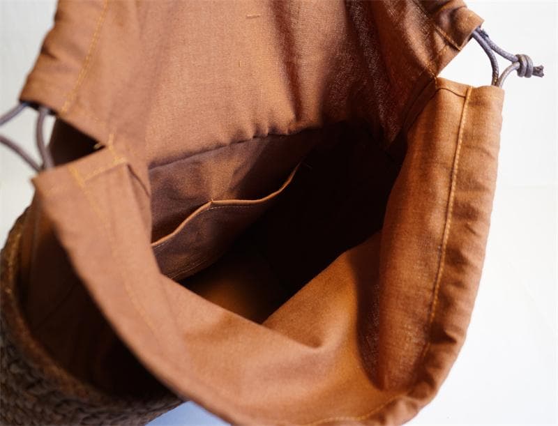 山葡萄　籠　カゴ　かごバック　やまぶどう 細ひご 中布と内ポケット付き