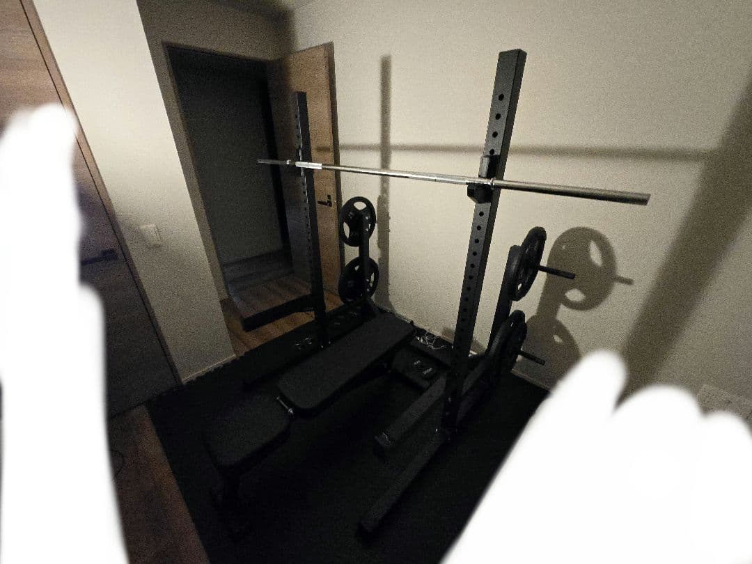 ※引き取り調整済み【11万円相当140バーベル&ラックセット】IROTEC