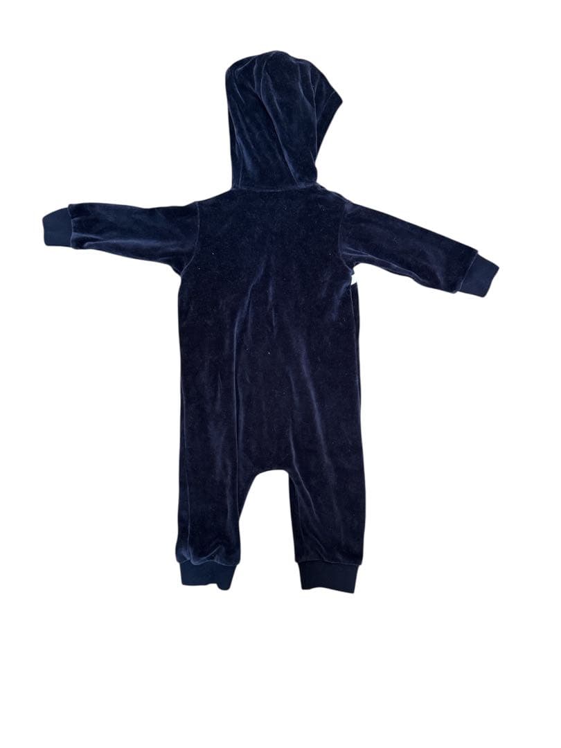 MONCLER ネイビー ベルベットロンパース