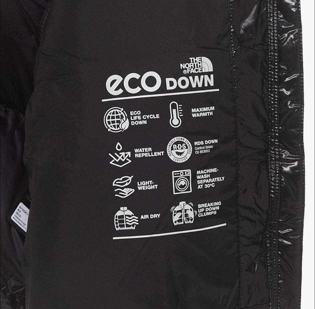 【韓国限定】ノースフェイス グロッシーショートダウン ジャケット 黒 M