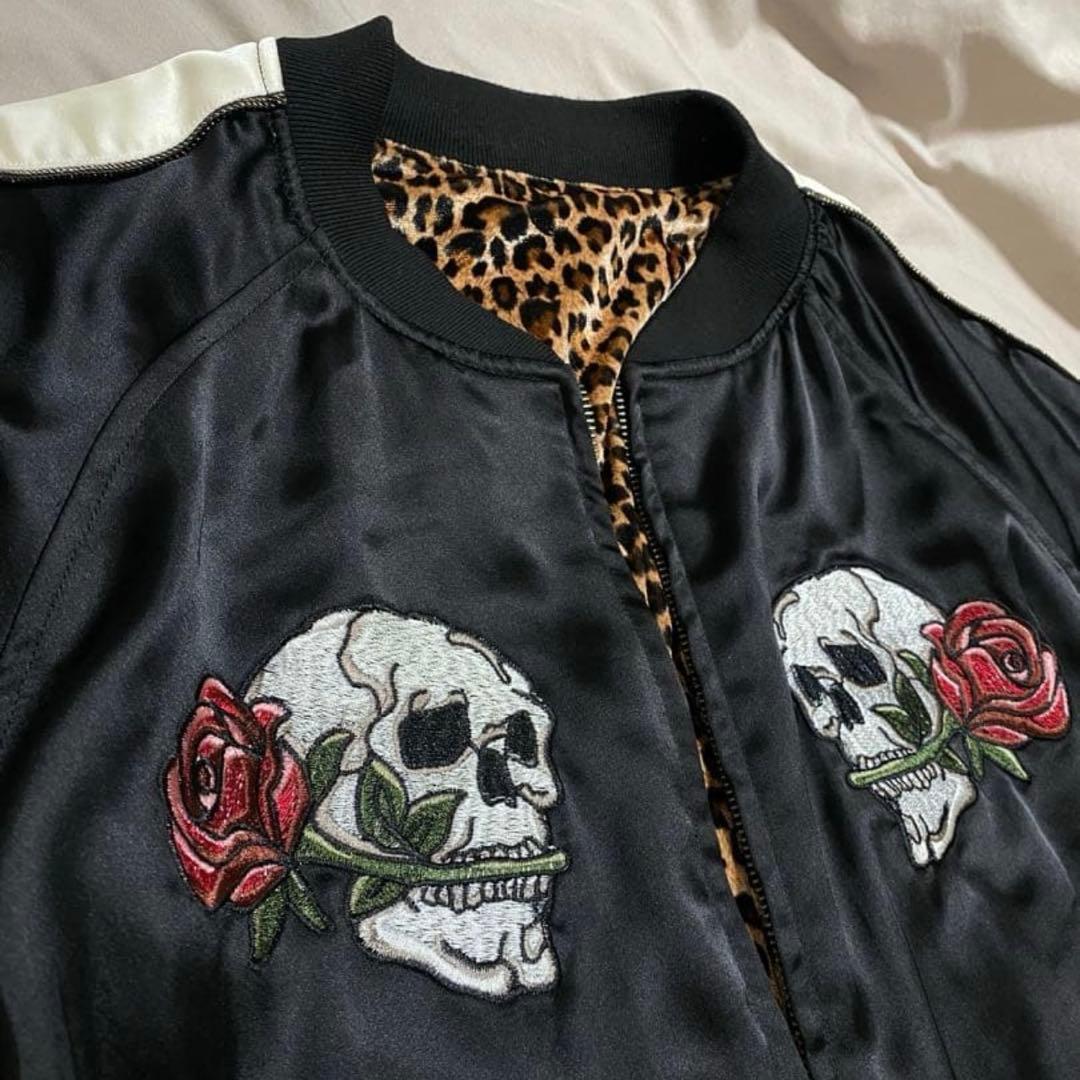 Rattle Trap ２面用 スカジャン 日本限定虎スカル レオパード　サテン