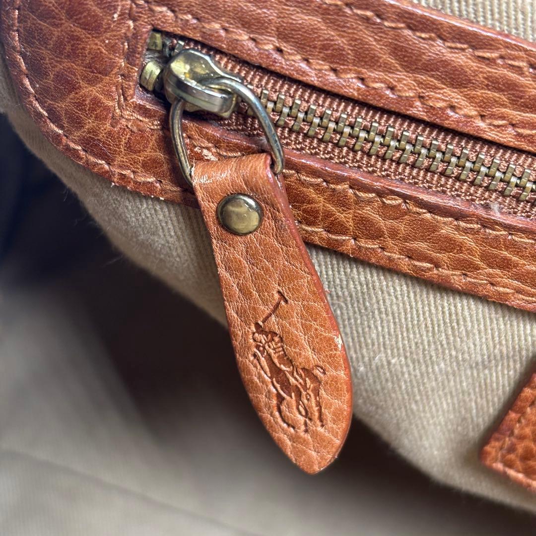 美品 ラルフローレン ハンドバッグ ミニボストン チャーム 鍵 レザー ブラウン