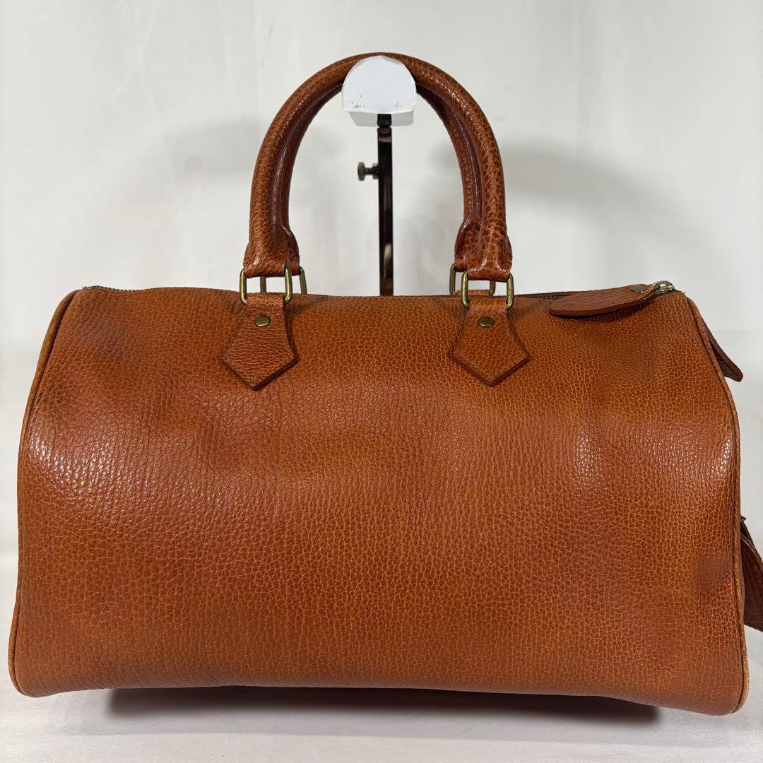 美品 ラルフローレン ハンドバッグ ミニボストン チャーム 鍵 レザー ブラウン