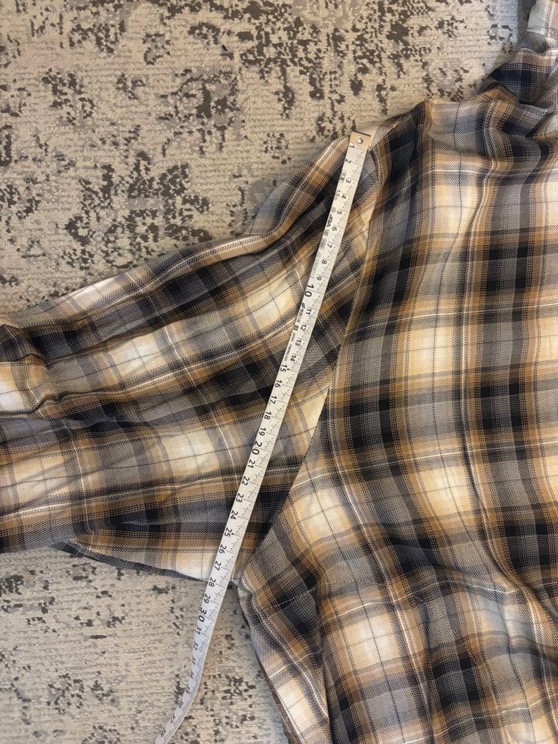 アクネストゥディオズ　チェックフード付きオーバーシャツ