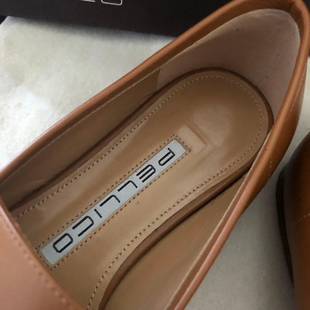 PELLICO ブラウンレザー ローファー チェーン付き