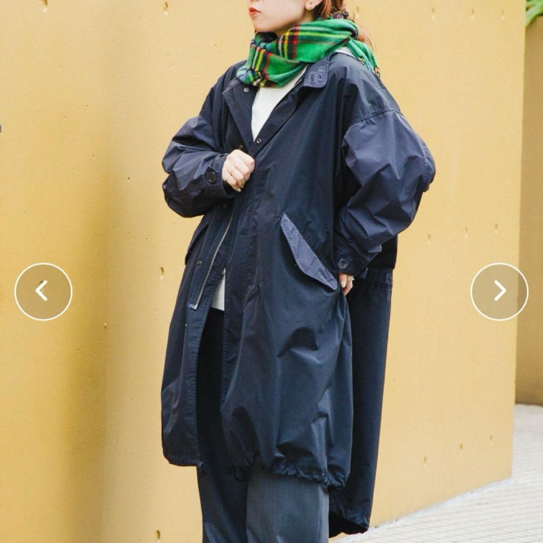 BEAMS BOY ネイビー モッズコート　SOLOTEX