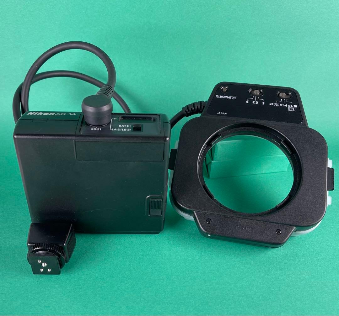 ストロボ　Nikon マクロスピードライト　SB-21+AS-14