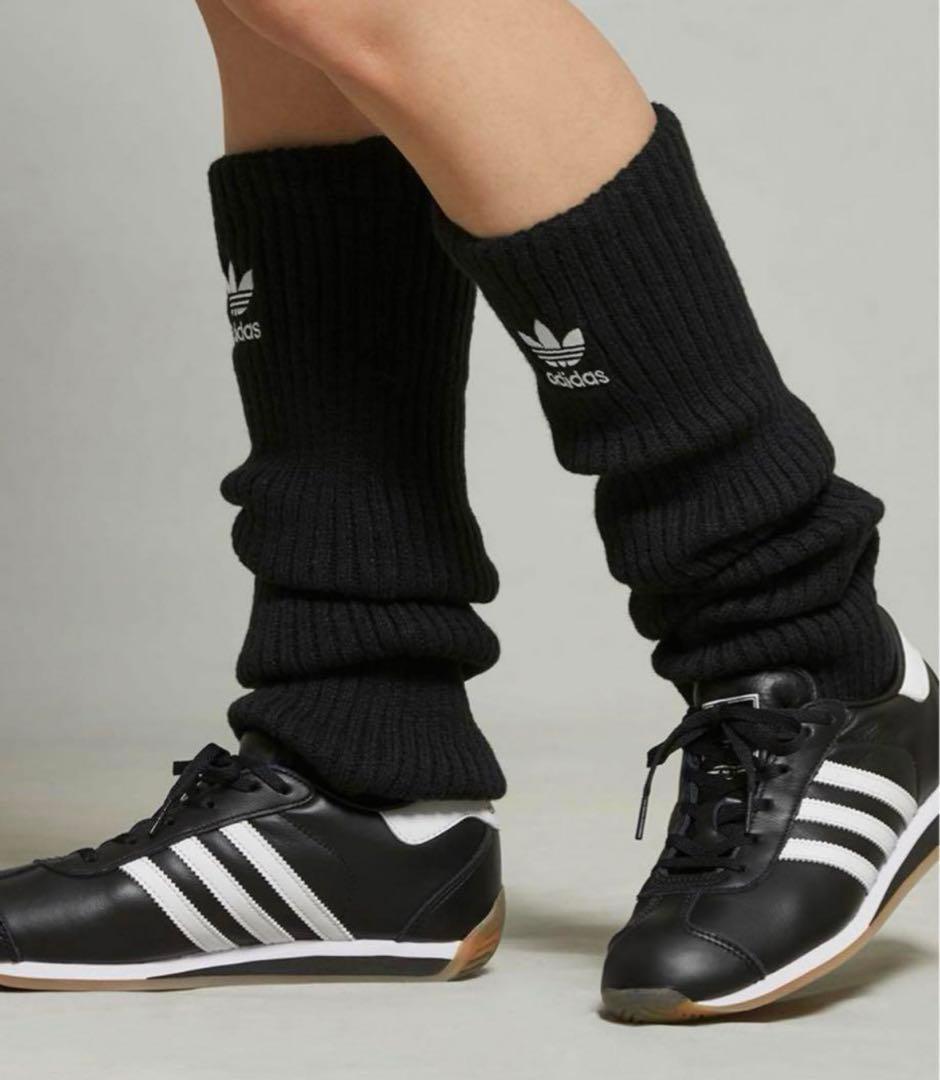 adidas リブ編み　レッグウォーマー2点セット