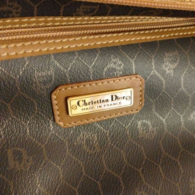 クリスチャン/ディオール ボストンバッグ ハニカム柄 Hexagonロゴ PVC