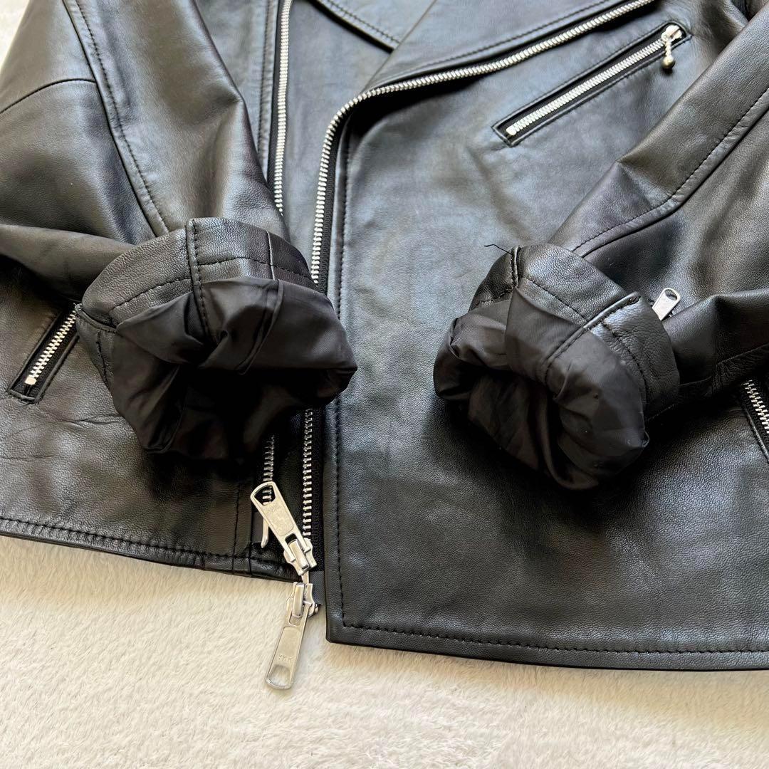UNITED ARROWS⭐️本革ダブルライダースジャケット、黒色、サイズ40