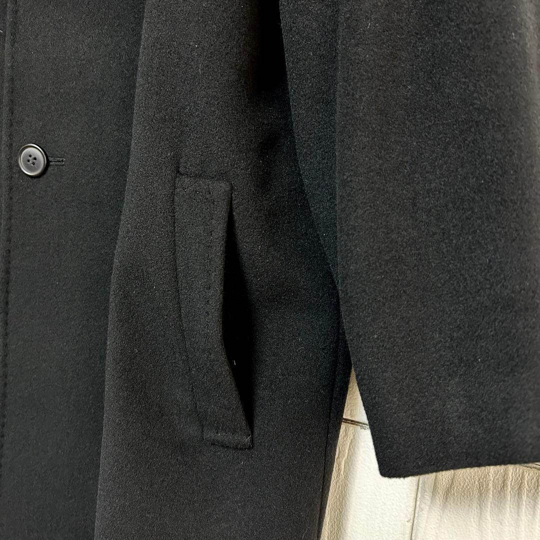オーバーサイズ 美品 カシミヤ100%レリアン ダブルブレストコート ブラック