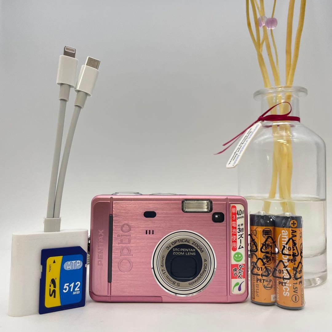 スマホ転送OK✨PENTAX Optio S40✨動作確認済 単三電池 可愛い♪