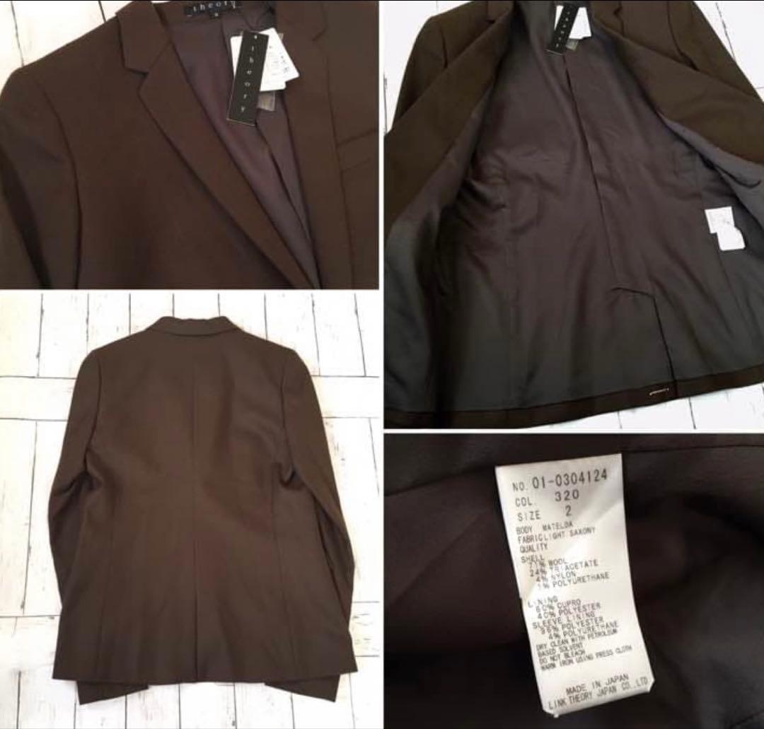 新品/theory/セットアップ スーツ/size 2/brown/wool