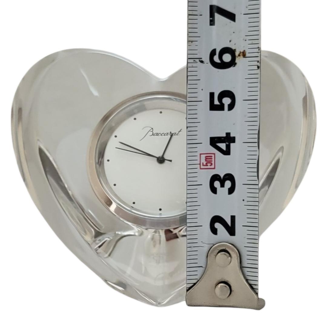 ☆美品 Baccarat / バカラ ハート型 置き時計 稼働品 約369g!!