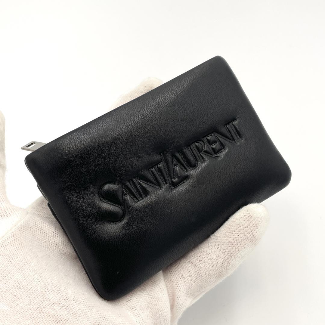 サンローラン ケース カードケース ラムスキン 黒 ブラック1495