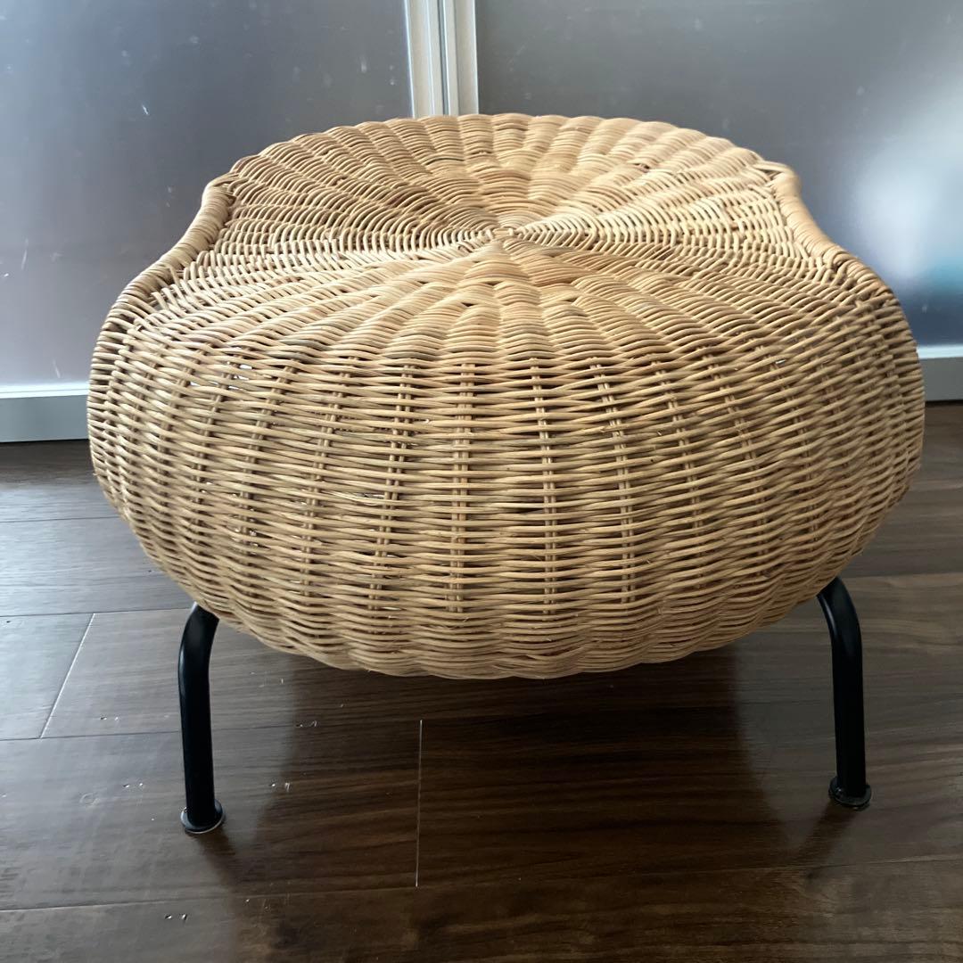 IKEA GAMLEHULT ガムレフルト　オットマン 収納付き,籐/チャコール