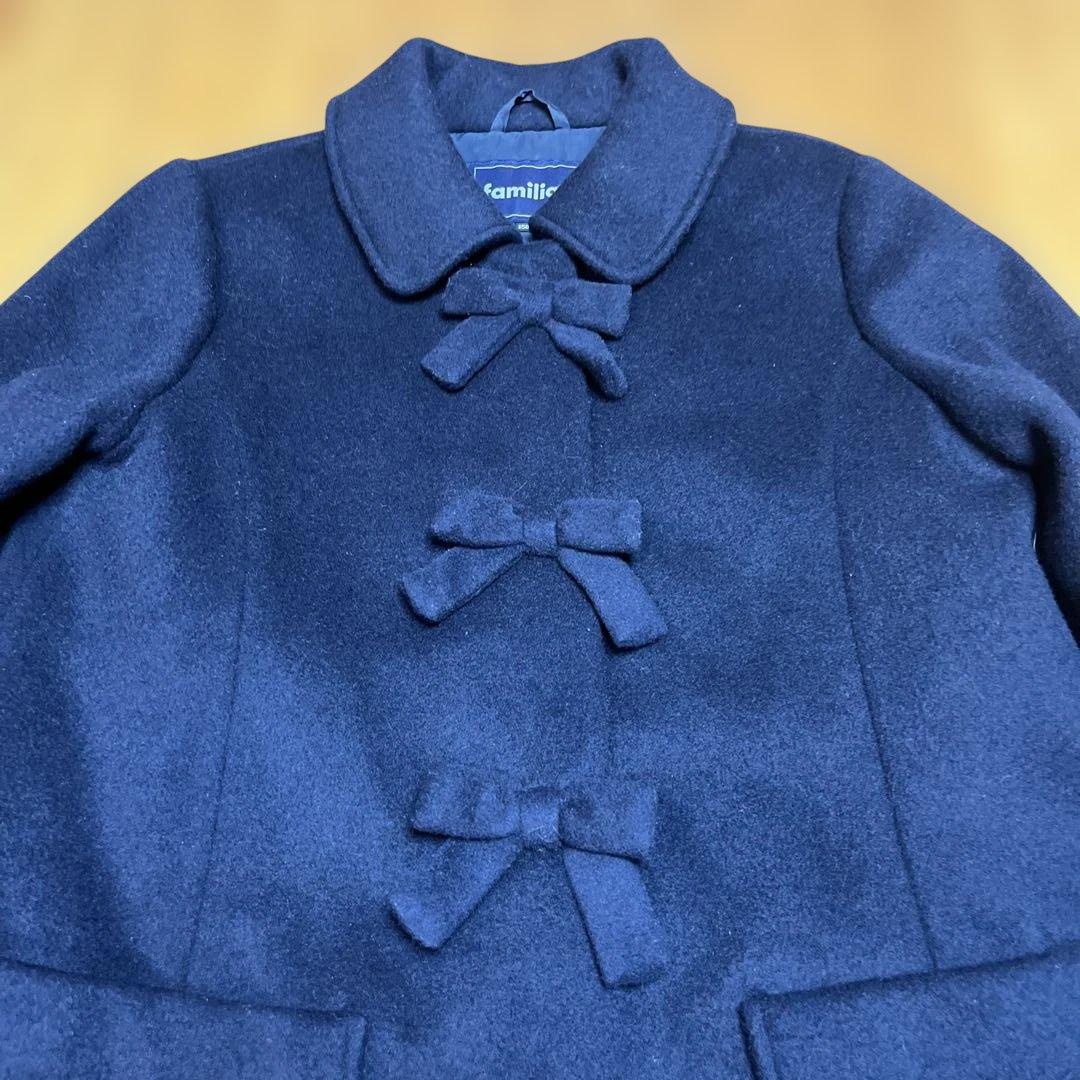 ど*ん様 familiar ネイビー ウールコート 150