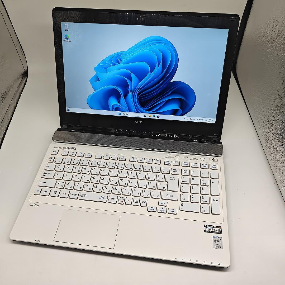 【LAVIE】NEC 爆速i7 SSD256GB 8GB ホワイト ノートPC