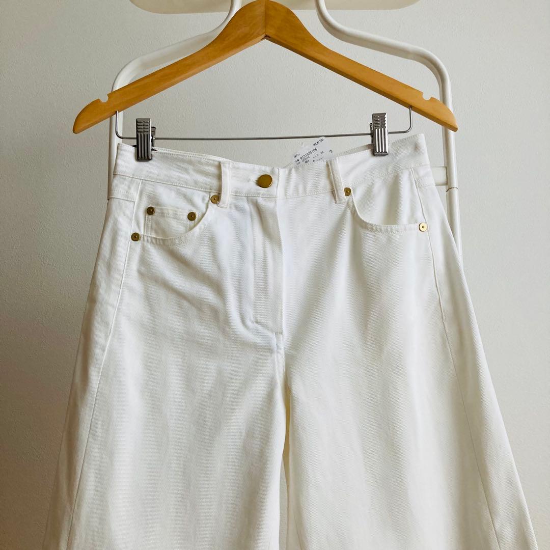 新品　エスマックスマーラ　デニム　ホワイト　ロールアップ　ジーンズ　36 パンツ