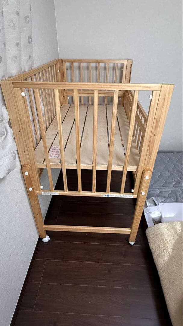 yamatoya トール　Wオープンベビーベッド　ナチュラル
