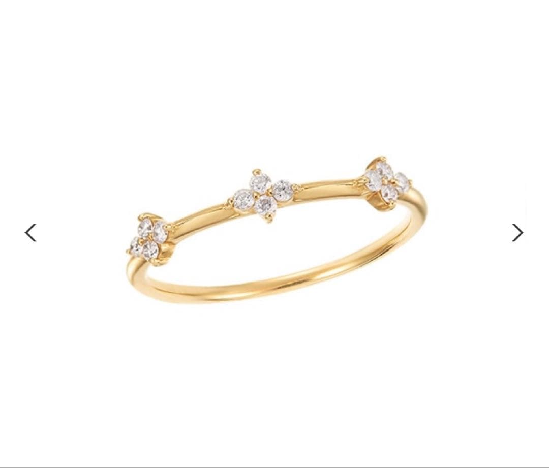 【大人気】ジュエリーツツミ　k18 フラワー ダイヤモンド リング　サイズ9号