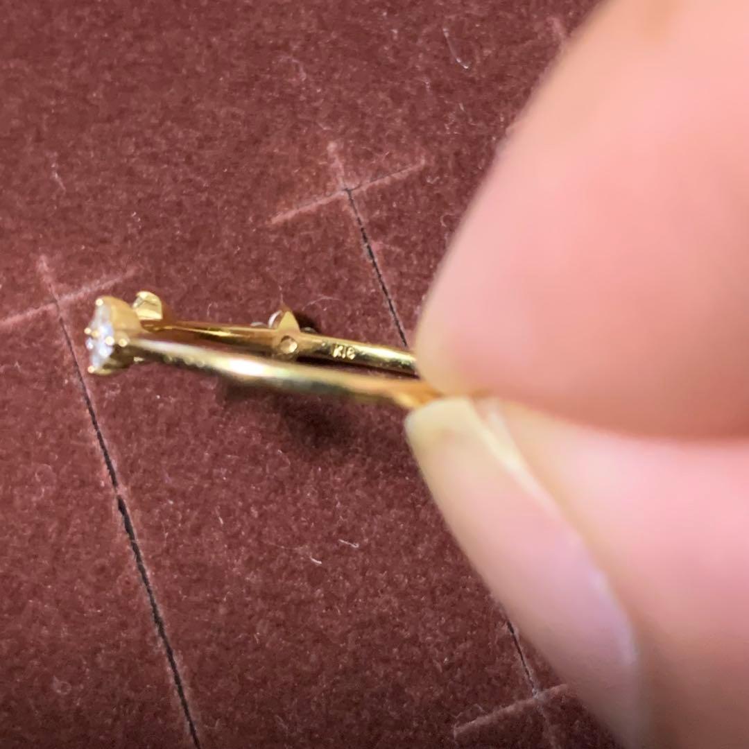 【大人気】ジュエリーツツミ　k18 フラワー ダイヤモンド リング　サイズ9号