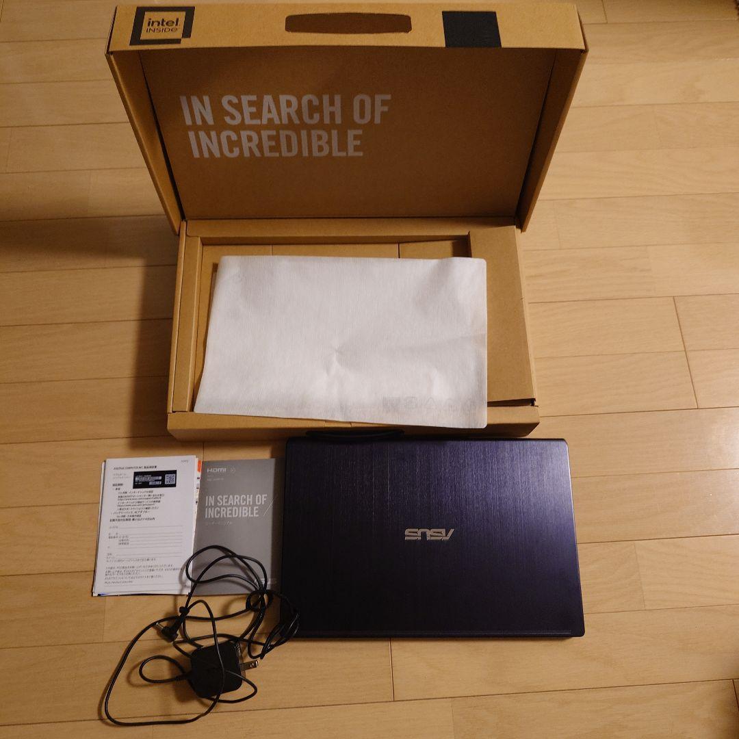 ASUS ノートPC ダークブルー 本体 ACアダプター付き