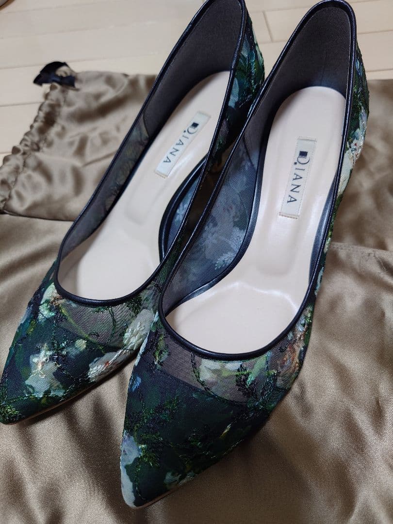 DIANA ダイアナ ルノワール 絵画シリーズ パンプス 24.5cm クロ