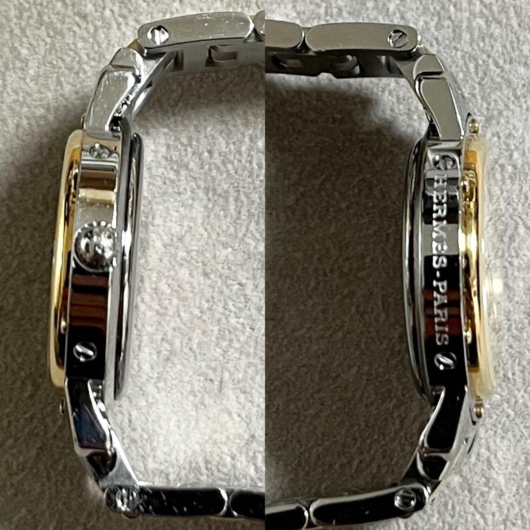 腕時計 エルメス クリッパー ナクレ 時計 シェル文字盤 ゴールド コンビ レア