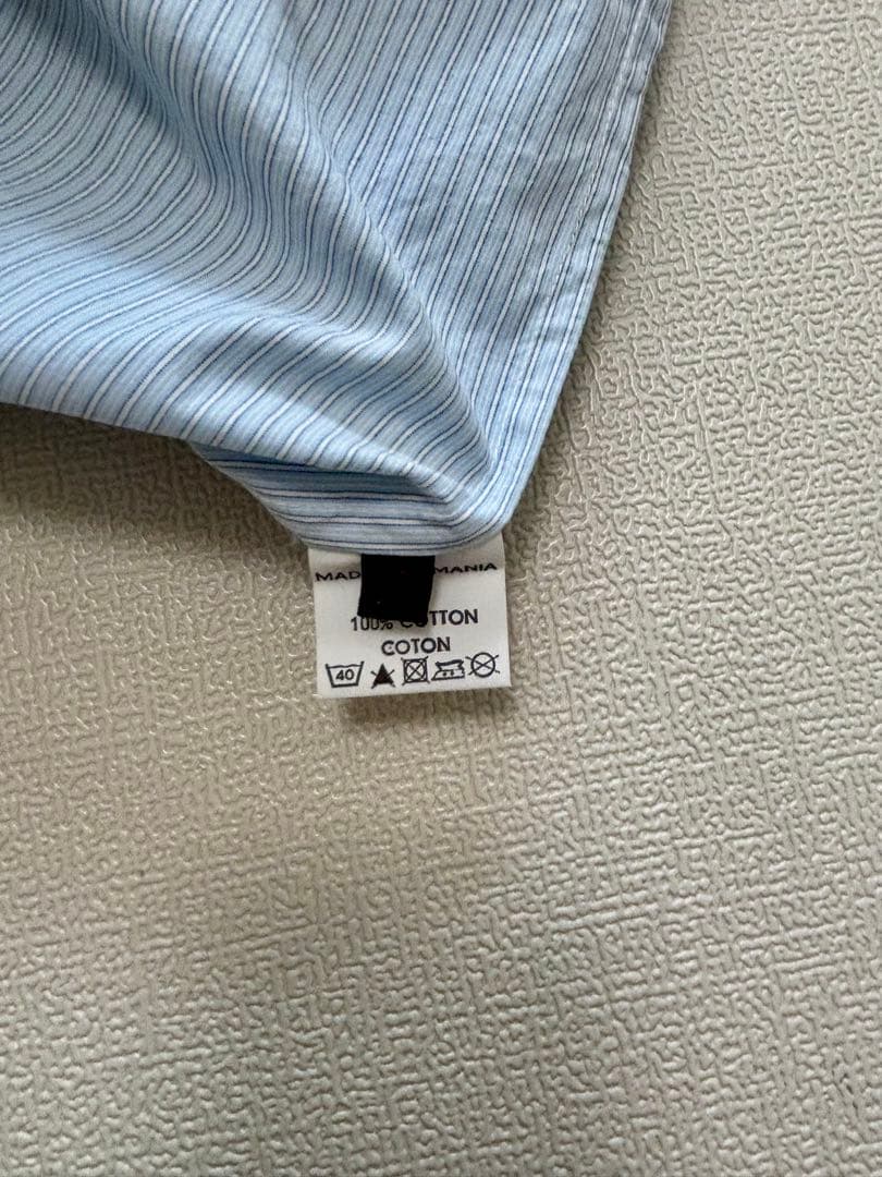 ストライプ 長袖シャツ フロントタック入り