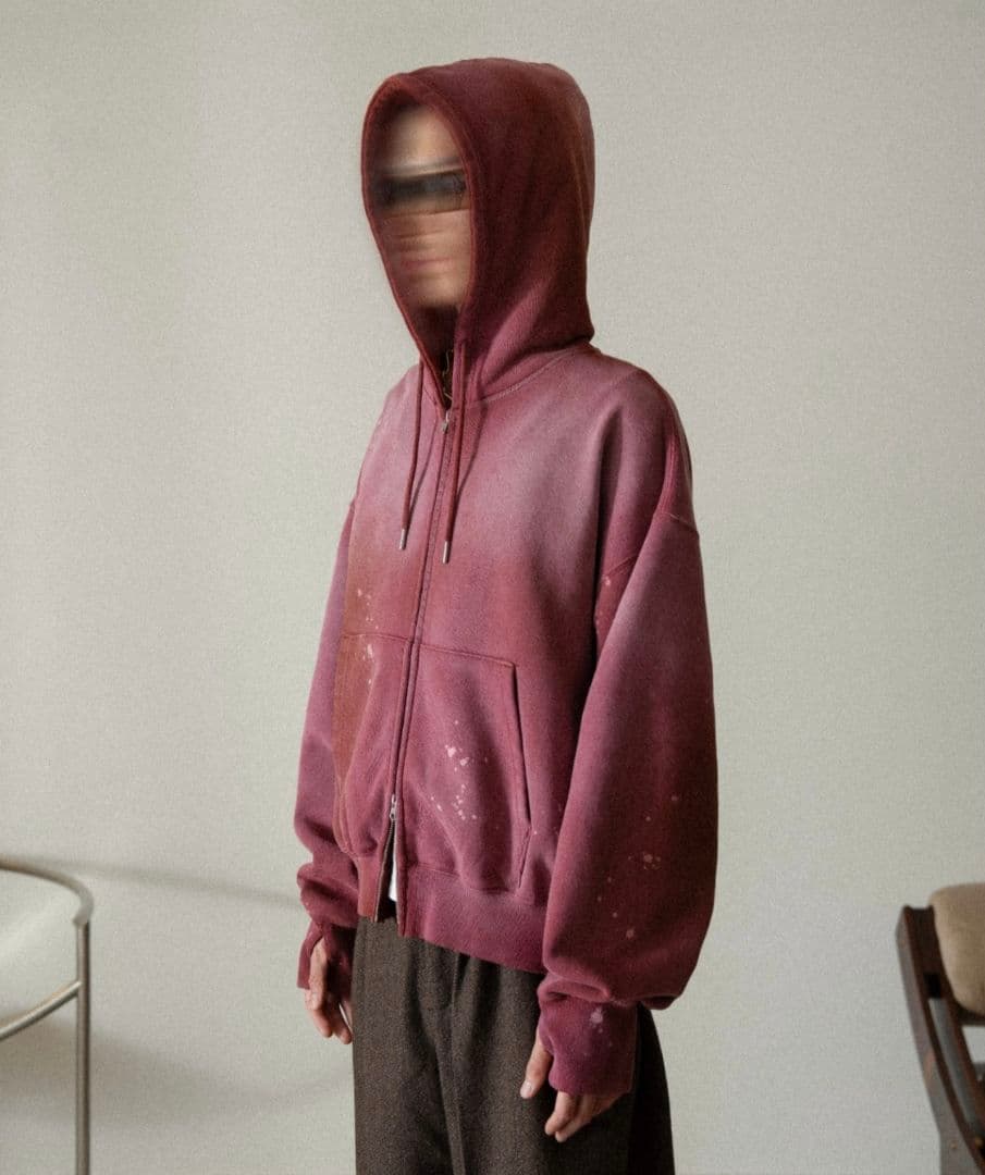 soerte ヘビーウェイトダブルジップフーディー サイズ2 ボルドー