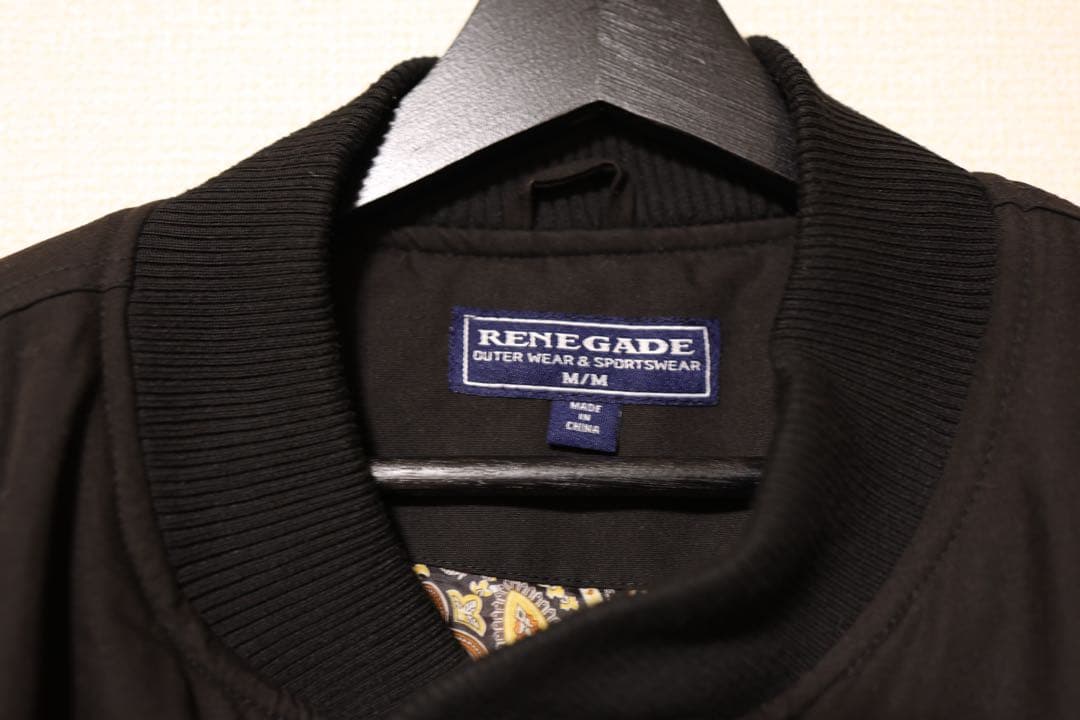 RENEGADE ダービージャケット 中綿 ブラック M