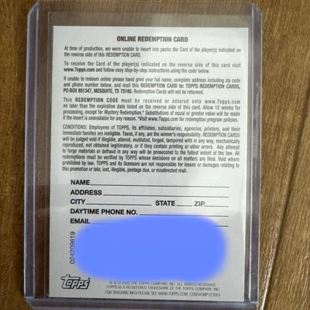 topps 2025 Hyeseong Kim キムヘソン レデンプションカード