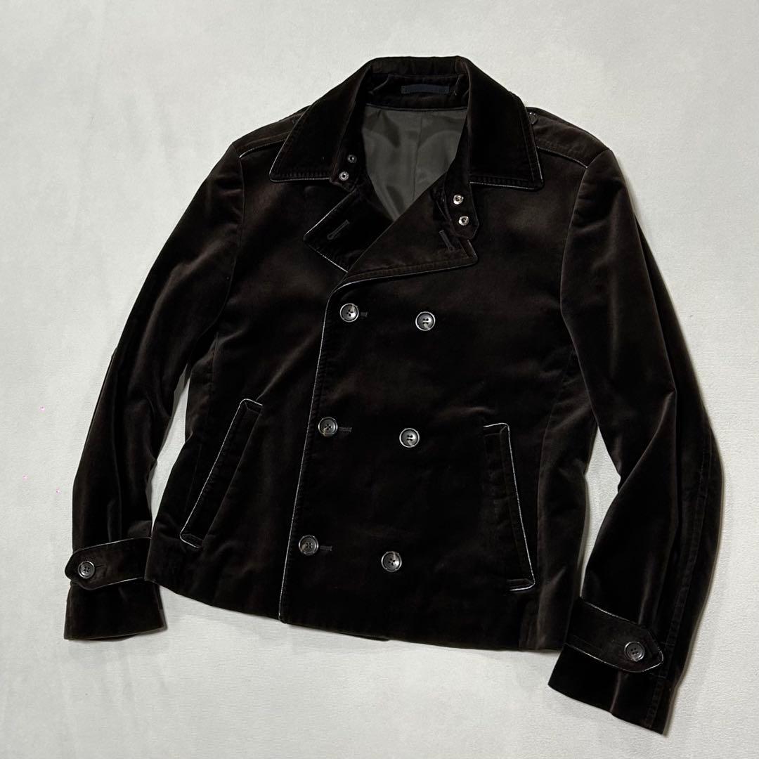 00s ベロア モーターサイクルジャケット ダブルブレスト 光沢 お兄系 ロック