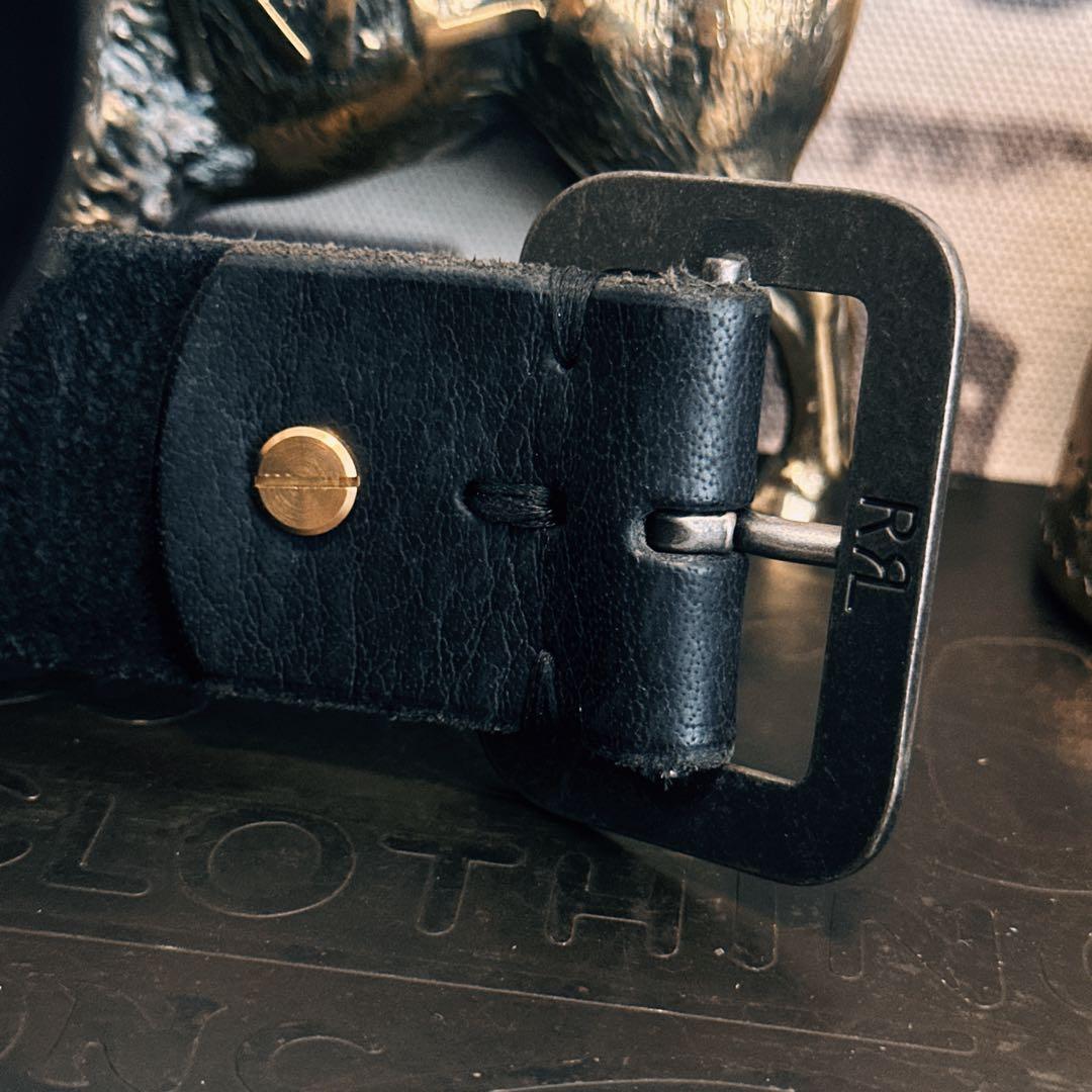 RRL ブラックレザー ベルト