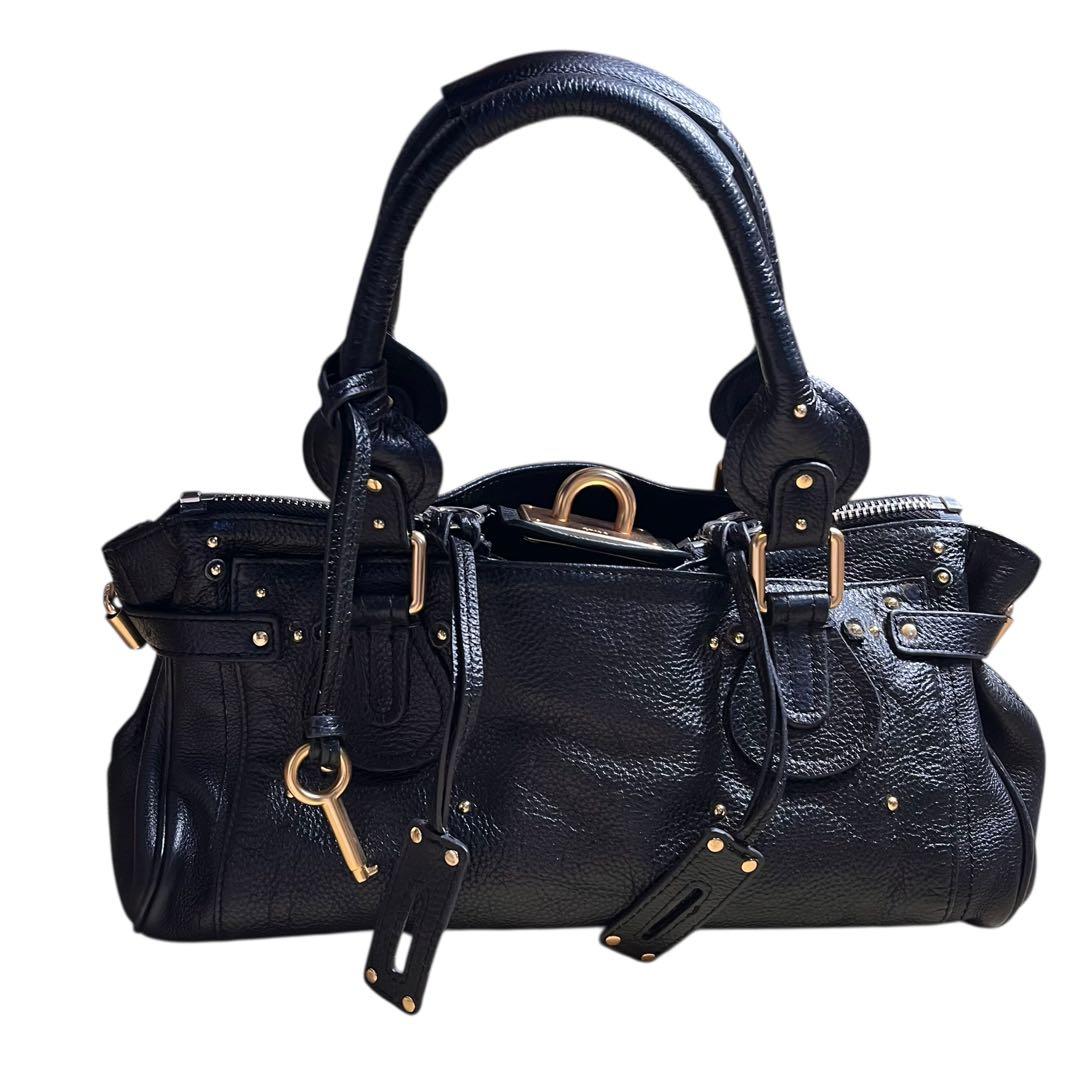 Chloe パディントン　黒　レザー　バッグ　クロエ